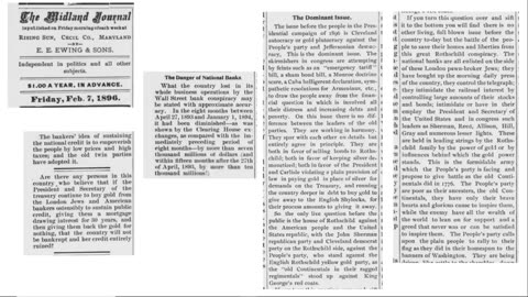 1896 Midland Journal - Rothschild & National Bank Conspiracy