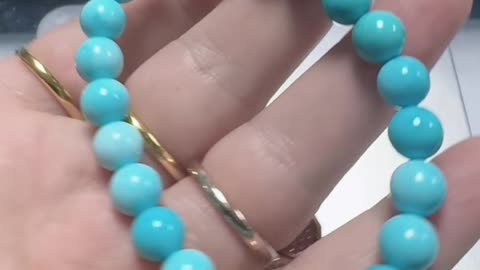 250513-13 Natural Original Turquoise Bead Bracelet: Wear Summer on Your Wrist