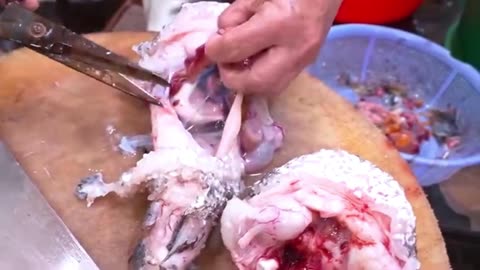 Amazing Pufferfish Cooking, Steamed Fugu with Scallion Sauce