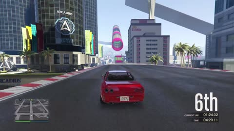 GTA 5 Stunt race in Nissan R32