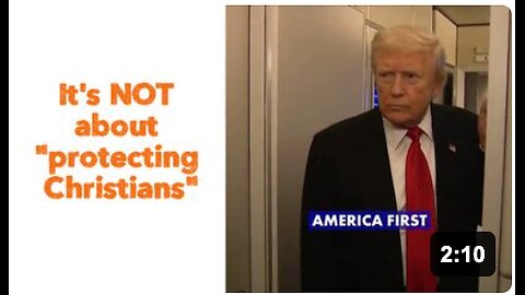 It's NOT about "protecting Christians"