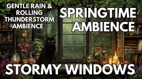 ☔️ Stormy Windows Ambience | Gentle Rain & Rolling Thunderstorm | 4K Springtime ASMR