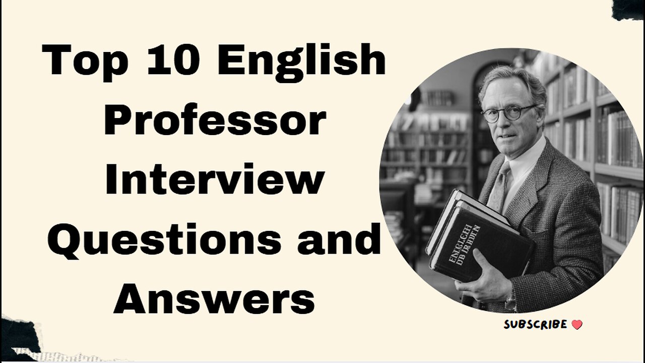 English Professor Interview Questions and Answers #usa