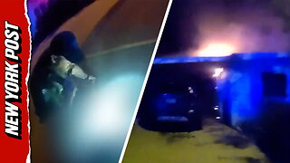 Cop rushes into flames, rescues unconscious woman