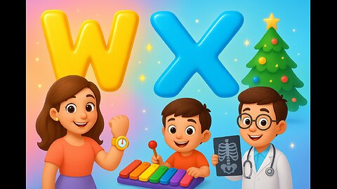 Alphabet W and X for Kids | Wristwatch, Woman, Xylophone, X-Ray & X-mas