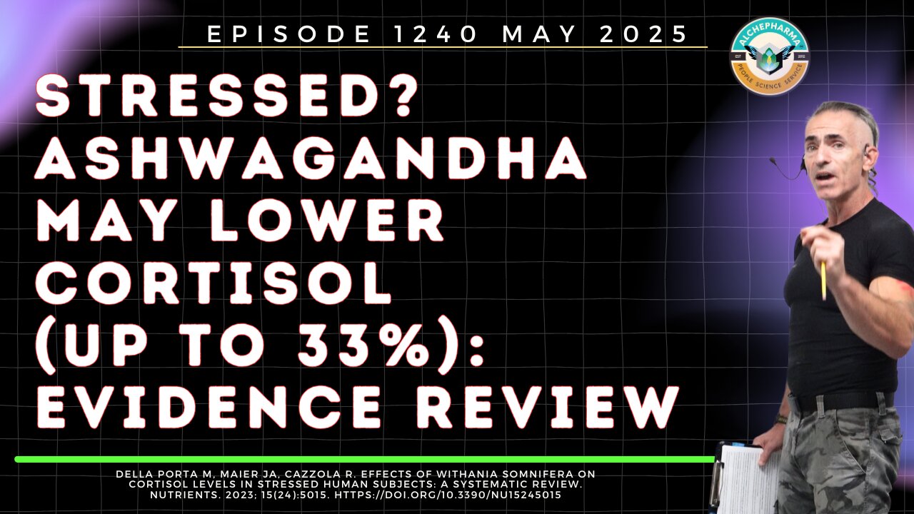 Stressed? Ashwagandha May Lower Cortisol (Up to 33%): Evidence Review Ep.1240 MAY 2025