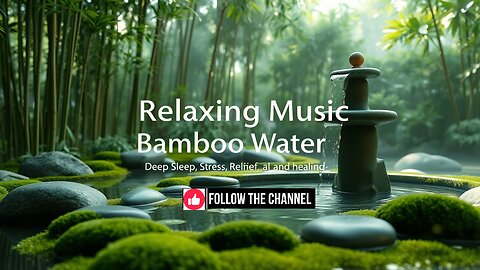 Relaxing Music with Bamboo Water Fountain 🍃 | Deep Sleep, Stress Relief & Healing | Meditation