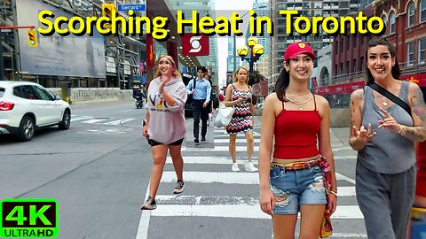 【4K】Toronto Heatwave🌡️ Bloor St to Yonge St in 42°C Humidex Canada 🇨🇦