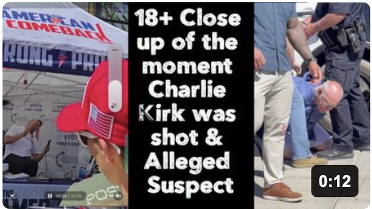18+ Close up of the moment Charlie Kirk was shot & Alleged Suspect