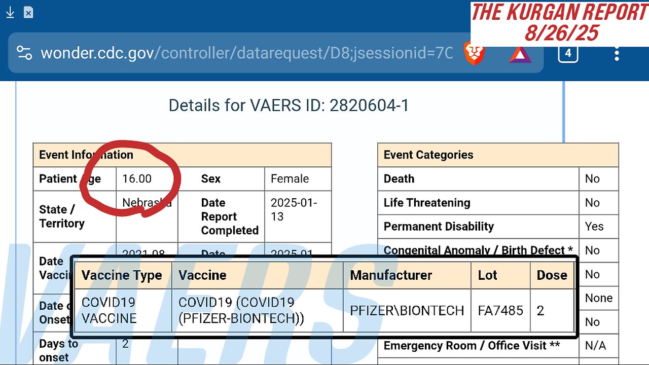 VAERS: 16 YEAR OLD GIRL DEVELOPS MAJOR MENSTRUAL BLEEDING DISORDER!