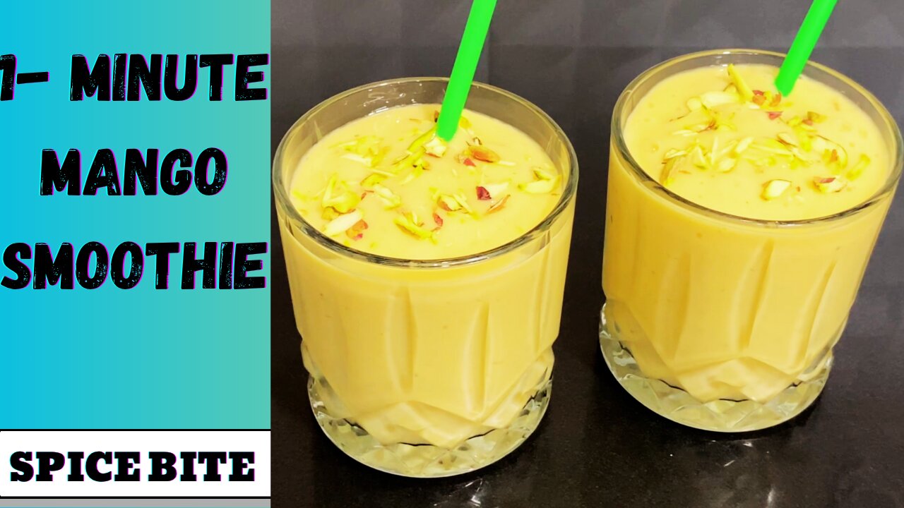 1-Minute Mango Smoothie Recipe By Spice Bite