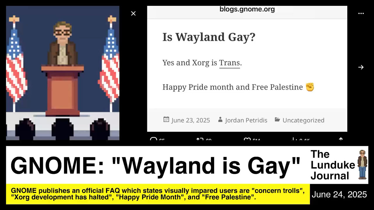 GNOME: "Wayland is Gay"