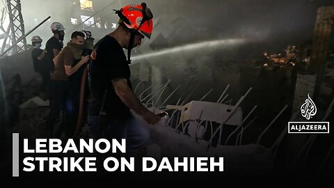 Israeli air strikes hit Beirut_ Lebanon_s southern suburb of Dahieh targeted