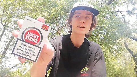 Smoking a Lucky Strike Cigarette from Iceland - Review