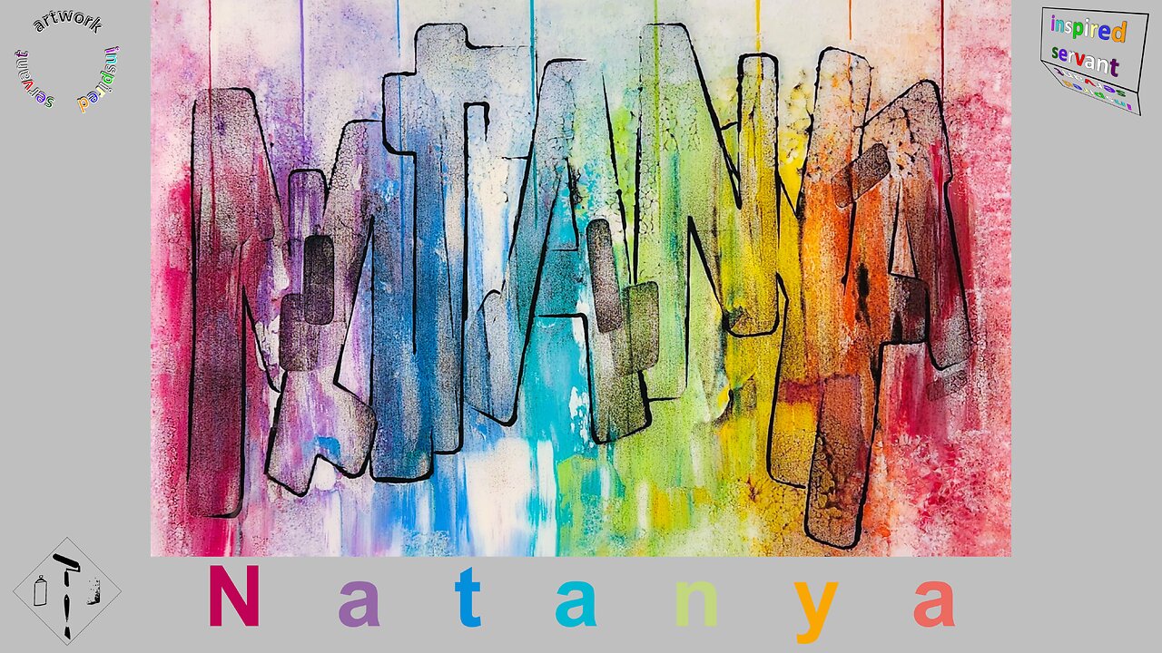 "NATANYA," Mark, 10:13-16, Graffiti on Canvas, Step by Step Process
