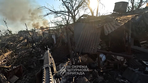 Third assault close combat and clearing of the destroyed village