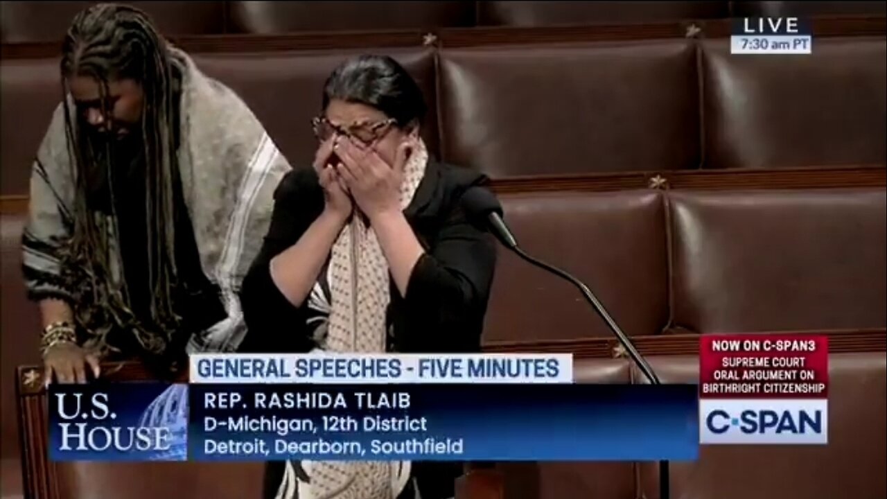 Rep Rashida Tlaib Cries Over Palestine
