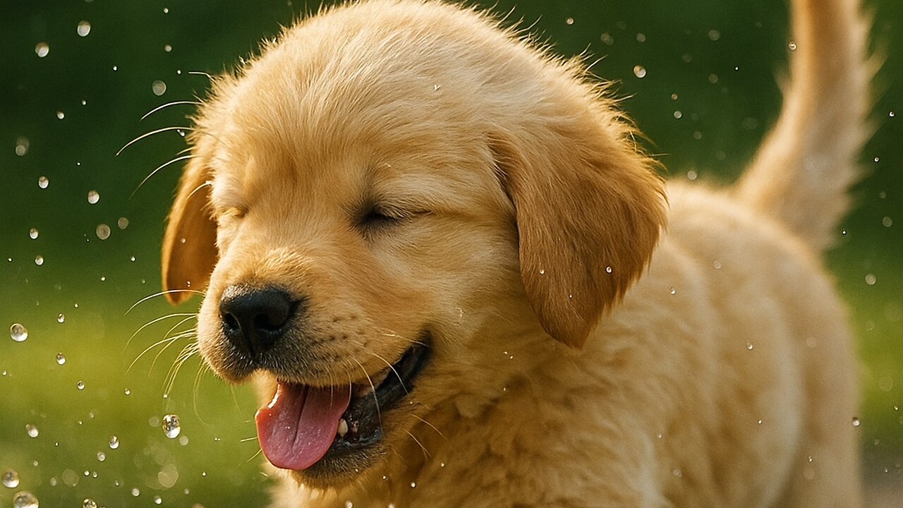 Blind Puppy Discovers a Puddle for the First Time… His Reaction Will Melt Your Heart 🥹🐾