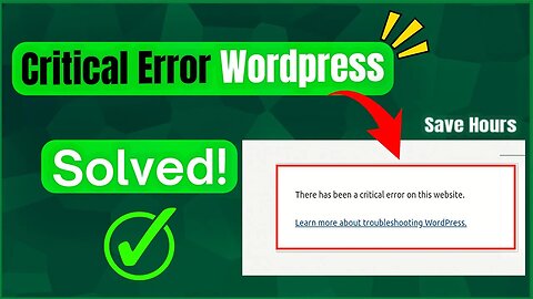 Solved the CRITICAL ERROR on My WordPress Site Using cPanel in 2 Minutes