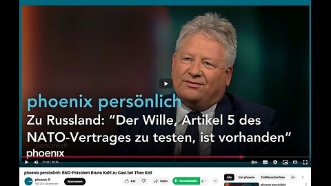 👂👂👂phoenix persönlich: BND-Präsident Bruno Kahl zu Gast bei Theo Koll o4.o9.2025