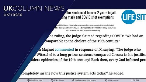 "67-Year-Old German Physician Jailed for Illegal Covid Exemptions: UK News Update"