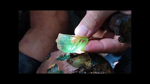 Emerald and ruby ​​grow on the same stone. Gems, gold mines, crystals, jewelry