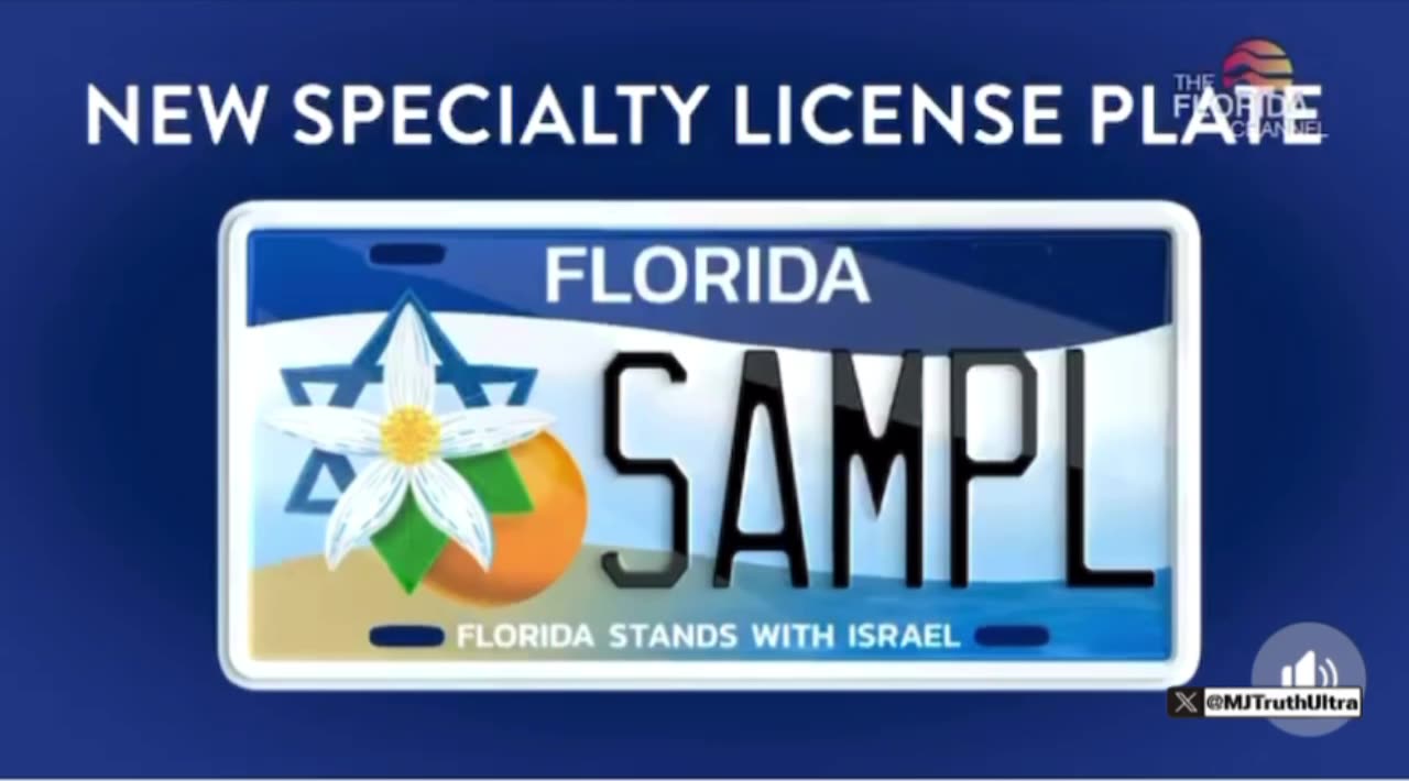 The State of Florida just released a “I Stand with Israel” License plate 🤦🏻‍♂️