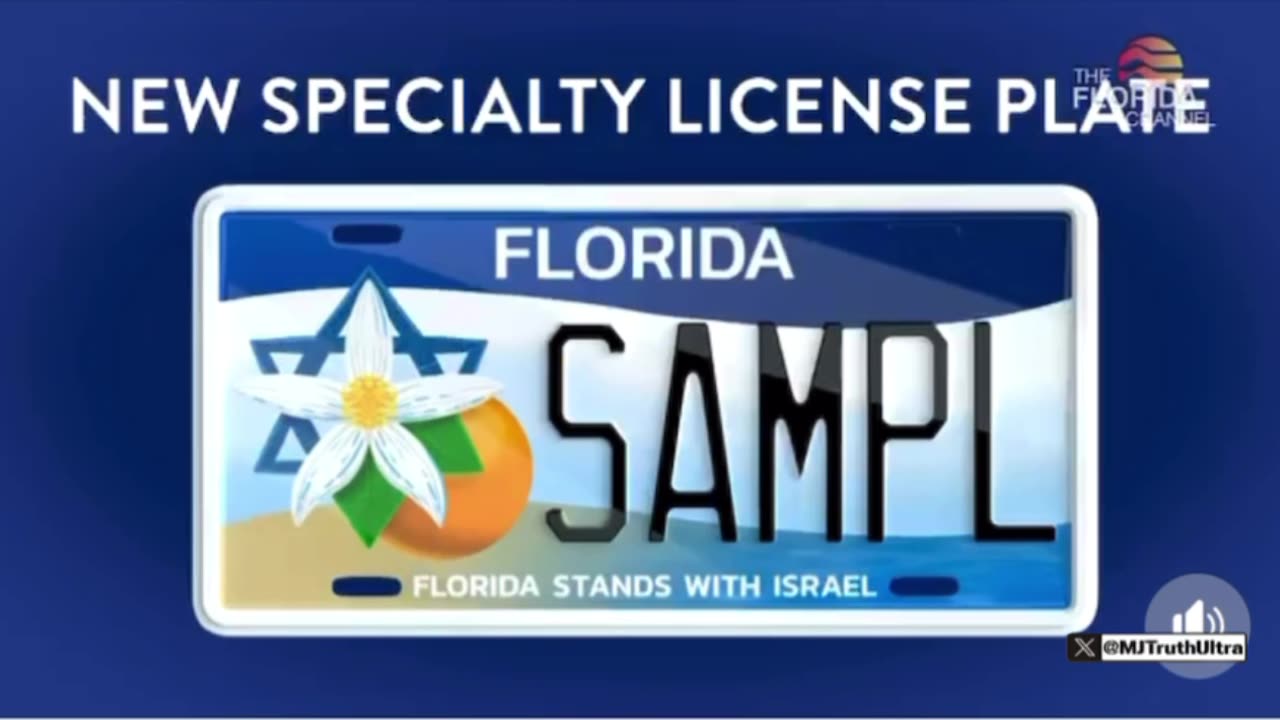 The State of Florida just released a “I Stand with Israel” License plate 🤦🏻‍♂️