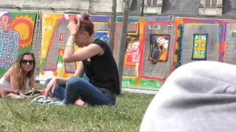 Candid feet at music festival 