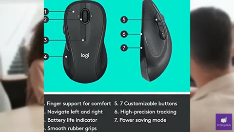 Logitech M510 Wireless Mouse, Mouse for Laptop and PC with USB Unifying Receiver