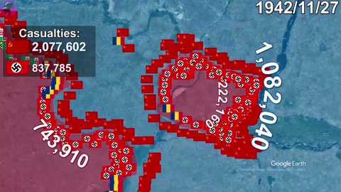 Battle of Stalingrad using Google Earth Remastered