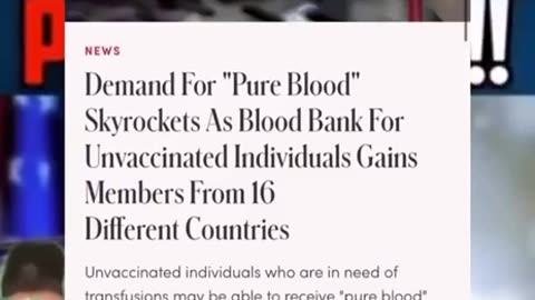 Pure “Clean” Blood is now way more valuable than gold!!