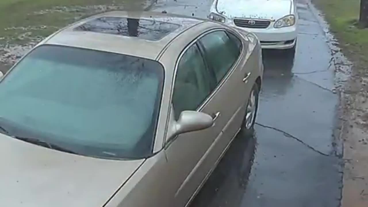 Security Camera Captures Lighting Strike
