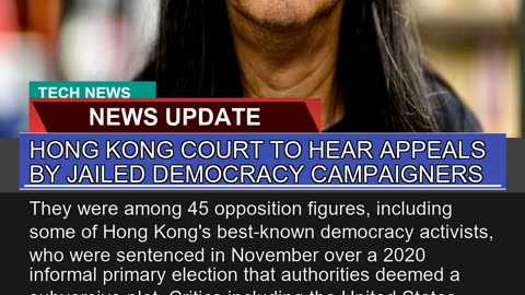 Hong Kong Court to Hear Appeals by Jailed Democrac