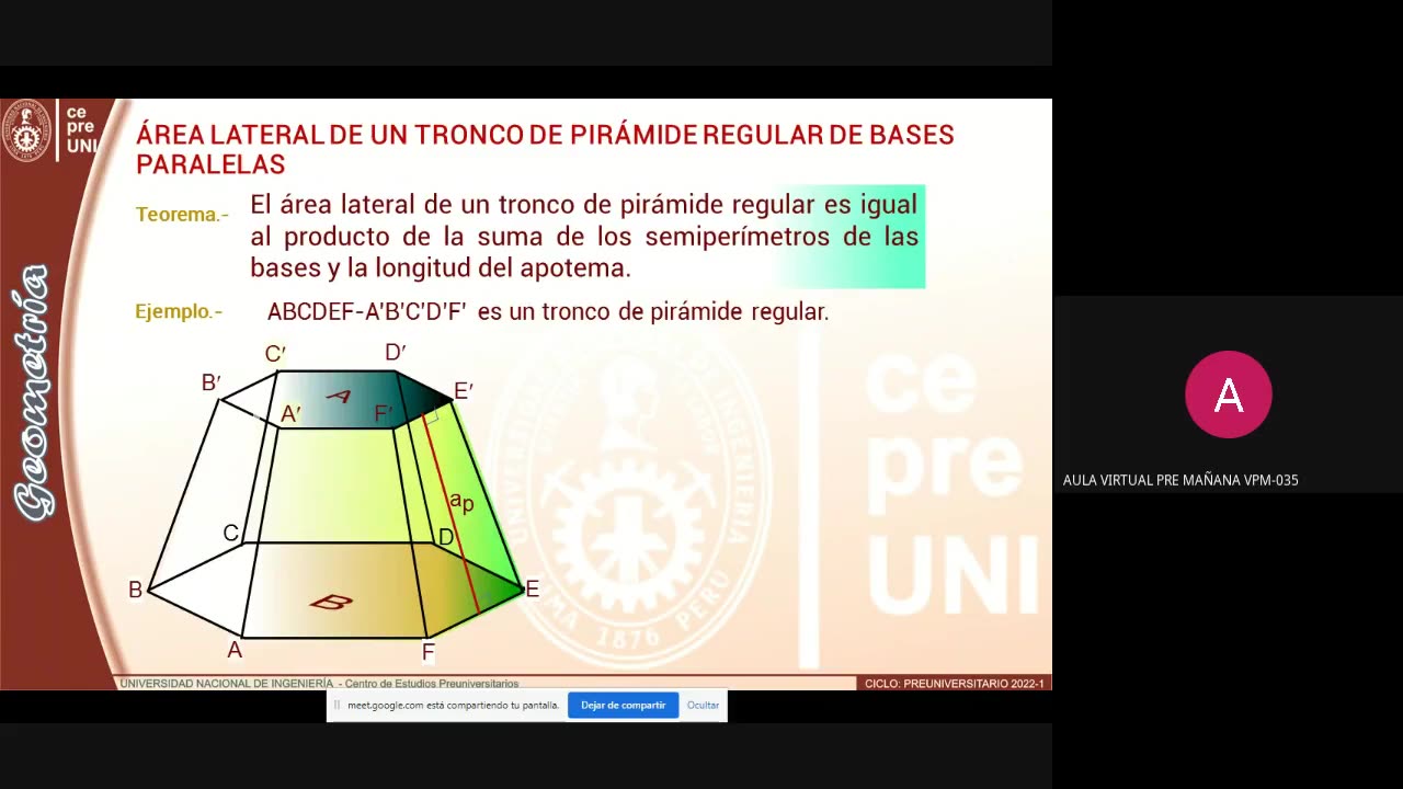 CEPRE UNI 2022 - 1 | Semana 17 | Geometría S2