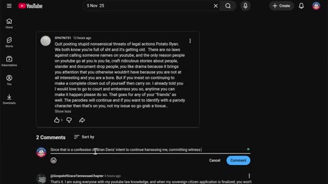 5 Nov 25 Brian Davis Jr Obstruction of Justice\Flagging Threats\Witness Tampering\Harrasment