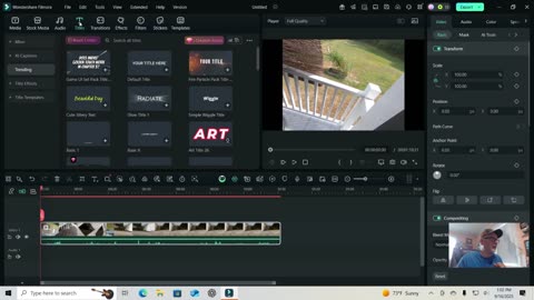 filmora putting a title and pc screen record