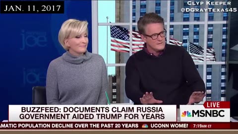Morning Joe on January 11, 2017, the day after the Trump Russia security briefing.