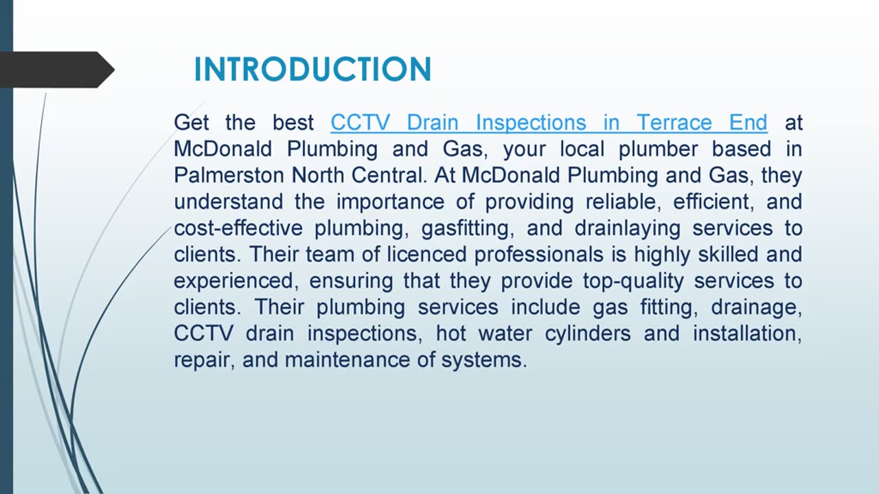 Get the best CCTV Drain Inspections in Terrace End