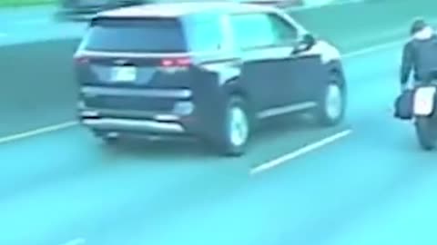 A motorcyclist was hospitalized with serious injuries after the driver