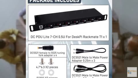GeeekPi DC PDU Lite 7-CH 0.5U Rack-Mount Power Distribution Unit for DeskPi Rack