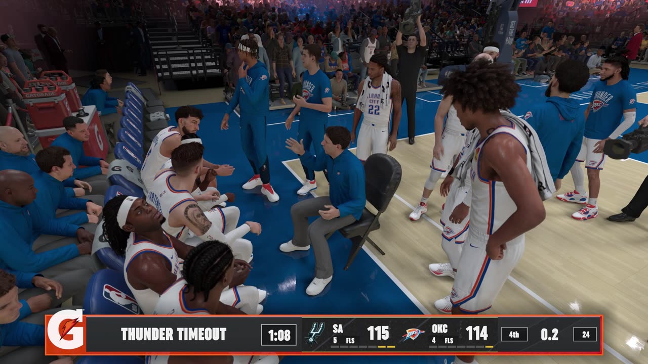 NBA 2k25 Oklahoma City Thunder Franchise Game 4 Spurs Vs Thunder CPU Vs CPU