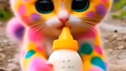 Adorable Beautiful Cat Walking with Milk Bottle 🍼 | So Cute!
