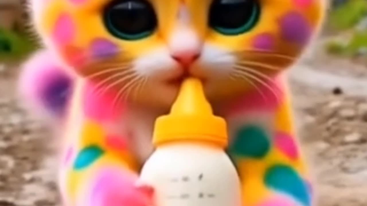 Adorable Beautiful Cat Walking with Milk Bottle 🍼 | So Cute!