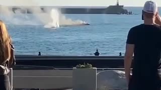 Civilians Come Out To Watch Ukrainian Attack On Novorossiysk