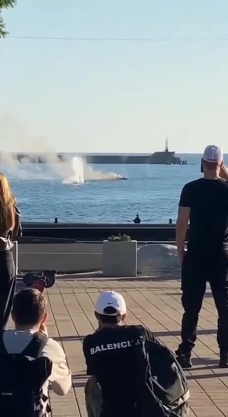 Civilians Come Out To Watch Ukrainian Attack On Novorossiysk