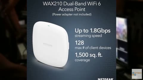 NETGEAR Wireless Access Point (WAX210) - WiFi 6 Dual-Band AX1800 Speed | 1 x 1G
