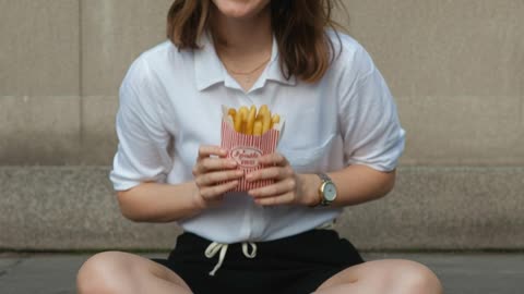 Miss Collins Enjoys Her French Fries (AI Generated)