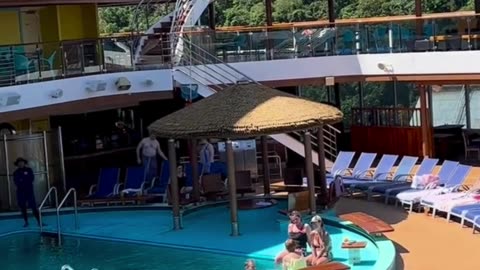 Lido Deck Carnival Horizon at Port in Jamaica