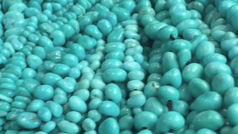 20250711-8 Sleeping Beauty Turquoise Freeform Strand: Flowing Blues Puzzle Around the Neck